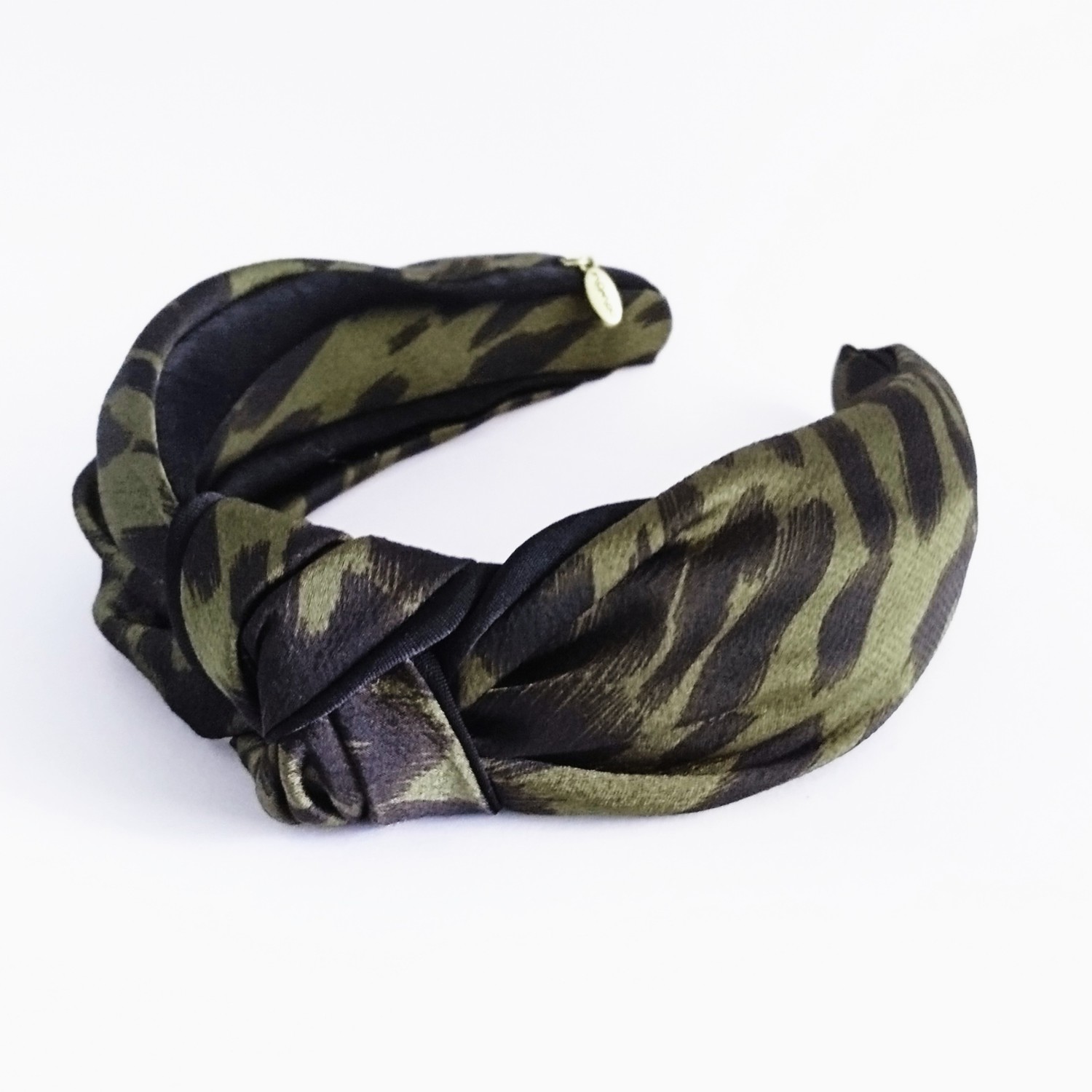  Hårbøyle knute exclusive leopard - oliven/sort